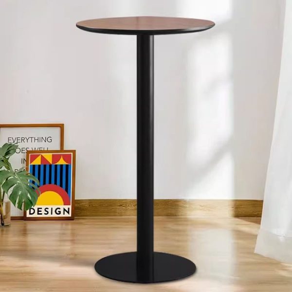 Modern Minimalist Round Cylinder Wood Metal End Table 1-Tier For Living Room - Image 10
