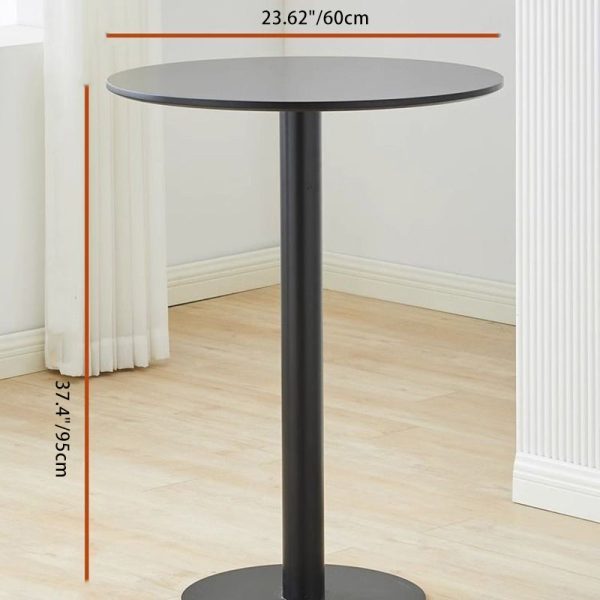 Modern Minimalist Round Cylinder Wood Metal End Table 1-Tier For Living Room - Image 4
