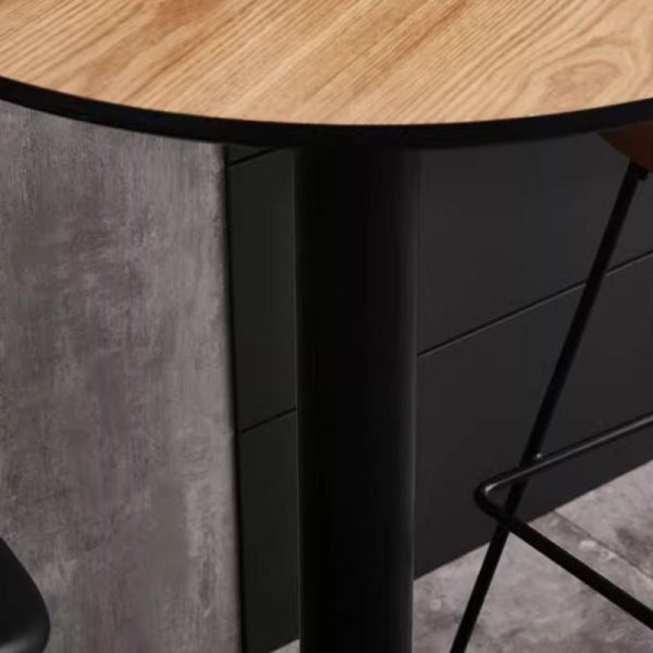 Modern Minimalist Round Cylinder Wood Metal End Table 1-Tier For Living Room - Image 6