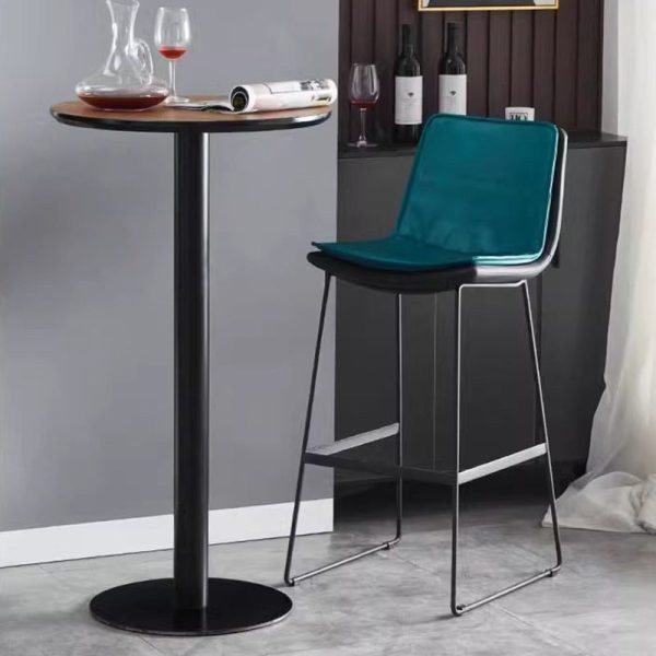 Modern Minimalist Round Cylinder Wood Metal End Table 1-Tier For Living Room - Image 12