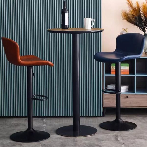 Modern Minimalist Round Cylinder Wood Metal End Table 1-Tier For Living Room - Image 13