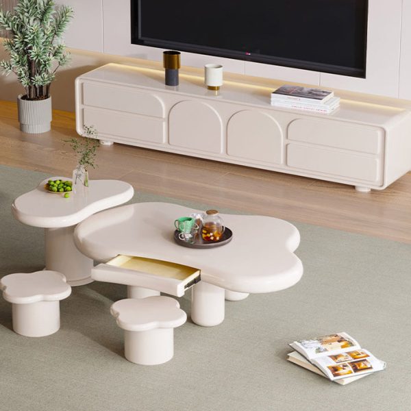 Modern Minimalist Clouds Irregular Fluid Manufactured Panel Stainless Steel End Table 1-Tier For Living Room - Image 9