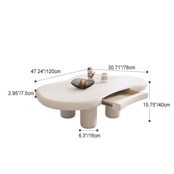 Modern Minimalist Clouds Irregular Fluid Manufactured Panel Stainless Steel End Table 1-Tier For Living Room - Image 5