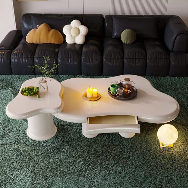 Modern Minimalist Clouds Irregular Fluid Manufactured Panel Stainless Steel End Table 1-Tier For Living Room - Image 12