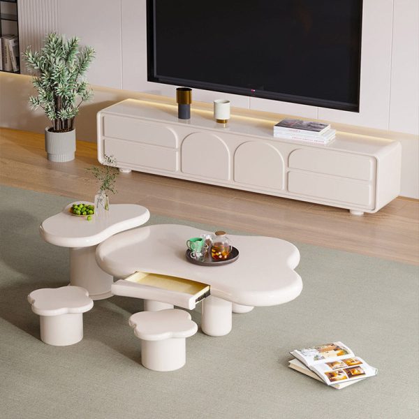Modern Minimalist Clouds Irregular Fluid Manufactured Panel Stainless Steel End Table 1-Tier For Living Room - Image 13