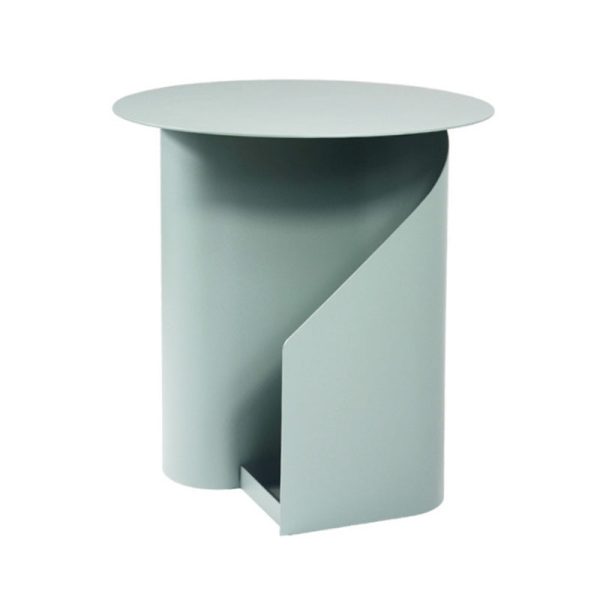 Contemporary Scandinavian Round Open Curve Iron End Table 1-Tier For Living Room - Image 14