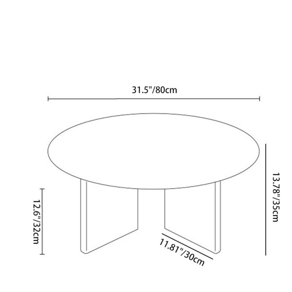 Traditional Vintage Round Rectangle Rock Panel Cherry Wood End Table 1-Tier For Living Room - Image 4