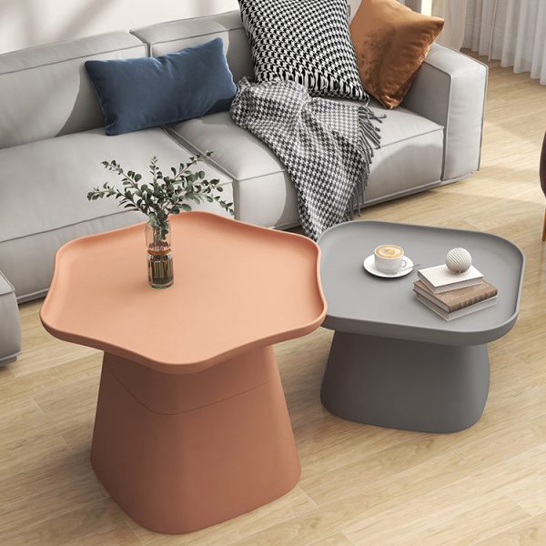 Modern Minimalist Hexagonal Square Cone PP End Table 1-Tier For Living Room - Image 2