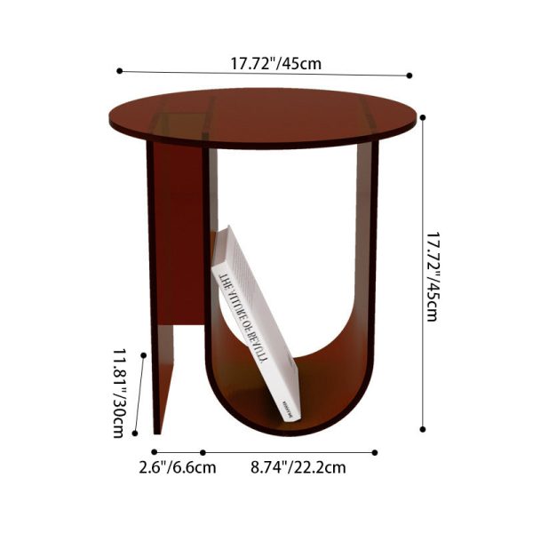 Contemporary Creative U-Shape Round Acrylic End Table 1-Tier For Living Room - Image 4