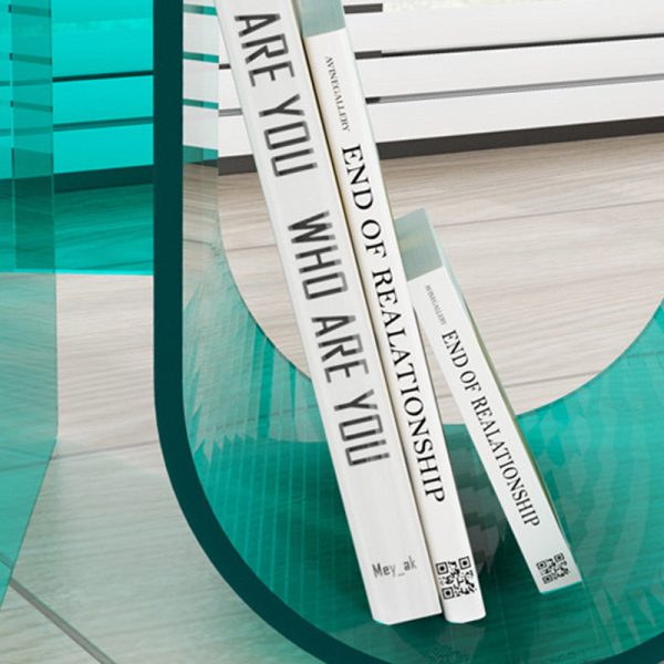 Contemporary Creative U-Shape Round Acrylic End Table 1-Tier For Living Room - Image 7