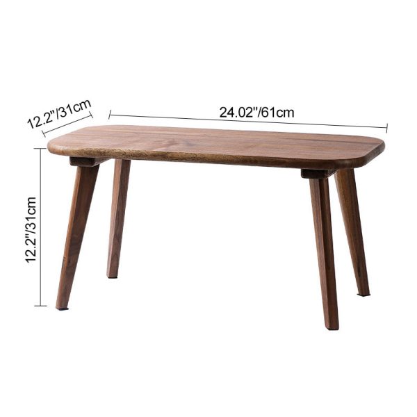 Traditional Chinese Rectangle Smooth Corners Black Walnut End Table 1-Tier For Living Room - Image 4