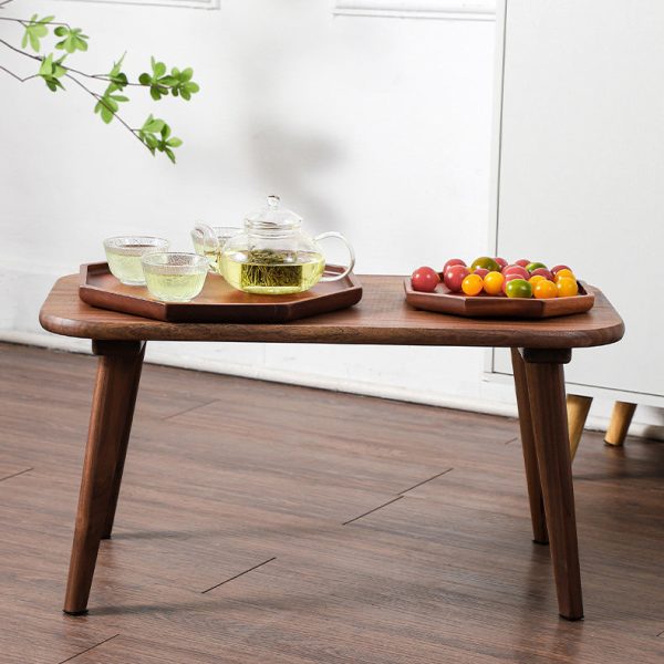 Traditional Chinese Rectangle Smooth Corners Black Walnut End Table 1-Tier For Living Room - Image 2