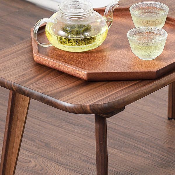 Traditional Chinese Rectangle Smooth Corners Black Walnut End Table 1-Tier For Living Room - Image 7