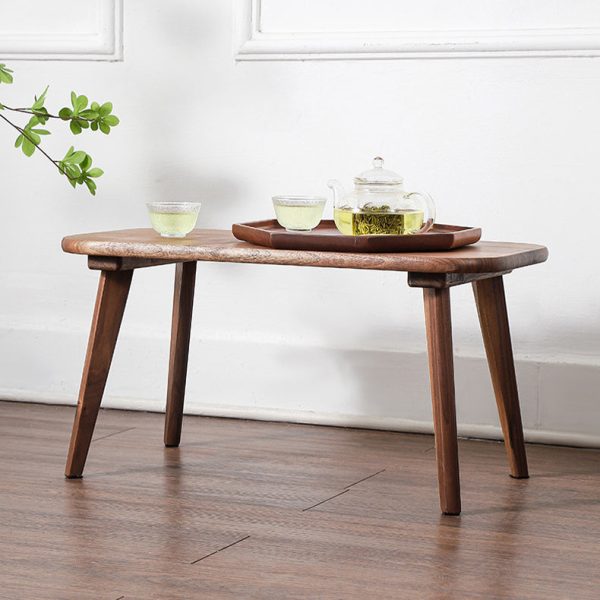 Traditional Chinese Rectangle Smooth Corners Black Walnut End Table 1-Tier For Living Room - Image 11