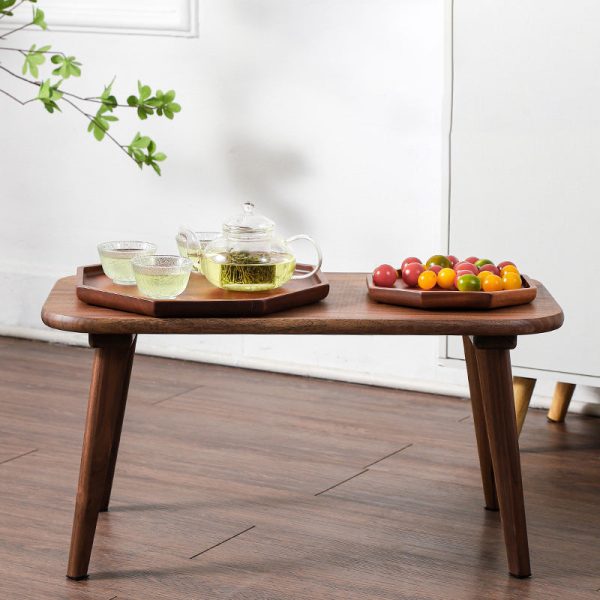 Traditional Chinese Rectangle Smooth Corners Black Walnut End Table 1-Tier For Living Room - Image 13