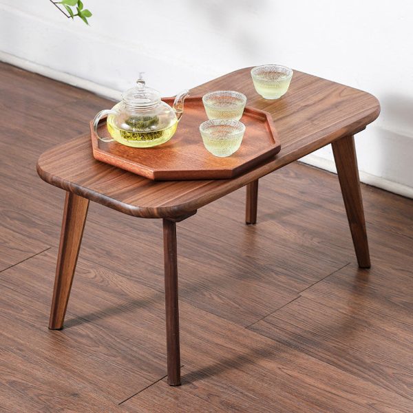 Traditional Chinese Rectangle Smooth Corners Black Walnut End Table 1-Tier For Living Room - Image 3