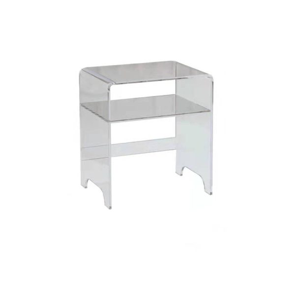 Modern Luxury Rectangle Curved Acrylic End Table 2-Tiers For Living Room - Image 5