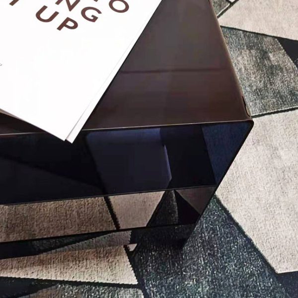 Modern Luxury Rectangle Curved Acrylic End Table 2-Tiers For Living Room - Image 7