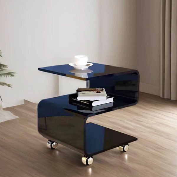 Contemporary Scandinavian Curved S-Shape Removable Acrylic End Table 3-Tiers For Living Room - Image 3