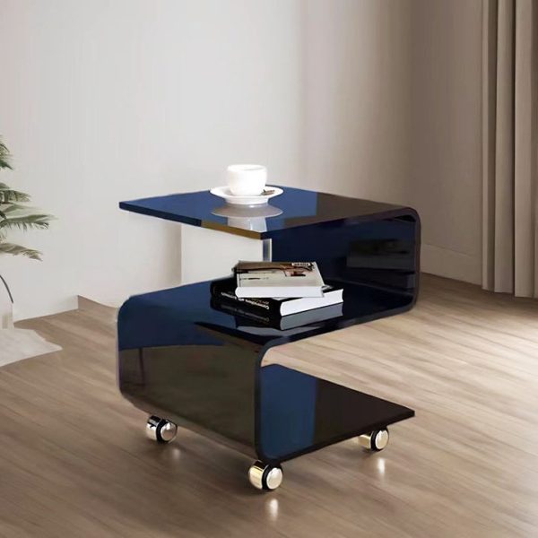 Contemporary Scandinavian Curved S-Shape Removable Acrylic End Table 3-Tiers For Living Room - Image 15
