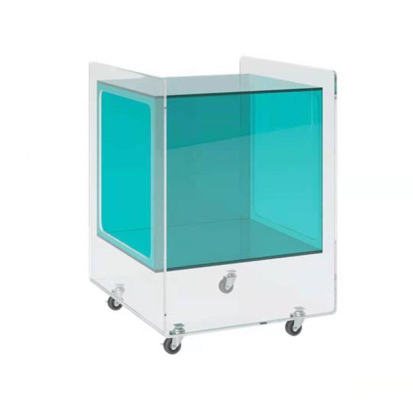 Modern Minimalist Rectangle Square Removable Glass Acrylic End Table 1-Tier For Living Room - Image 17