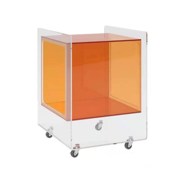 Modern Minimalist Rectangle Square Removable Glass Acrylic End Table 1-Tier For Living Room - Image 15