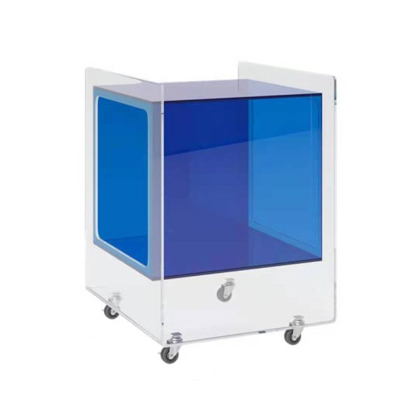 Modern Minimalist Rectangle Square Removable Glass Acrylic End Table 1-Tier For Living Room - Image 16