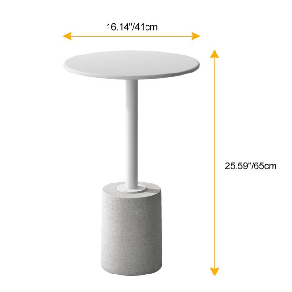 Modern Simplicity Round Cylinder Metal Diamond End Table 1-Tier For Living Room - Image 4