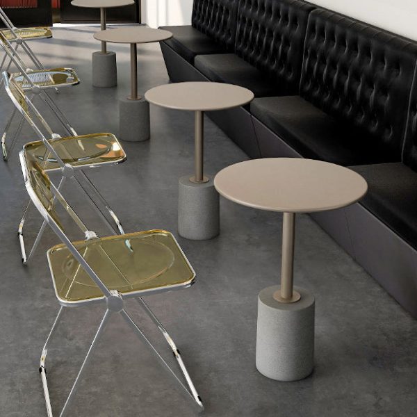 Modern Simplicity Round Cylinder Metal Diamond End Table 1-Tier For Living Room