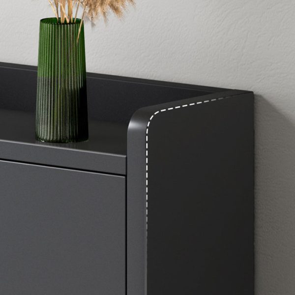 Modern Minimalist Rectangular MDF Metal Shoe Storage 2/3 Drawer Tipping Bucket For Entryways - Image 11