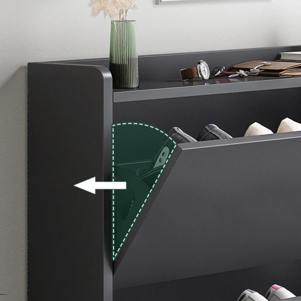 Modern Minimalist Rectangular MDF Metal Shoe Storage 2/3 Drawer Tipping Bucket For Entryways - Image 16