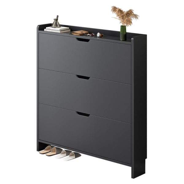 Modern Minimalist Rectangular MDF Metal Shoe Storage 2/3 Drawer Tipping Bucket For Entryways - Image 20