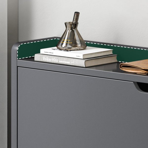 Modern Minimalist Rectangular MDF Metal Shoe Storage 2/3 Drawer Tipping Bucket For Entryways - Image 10