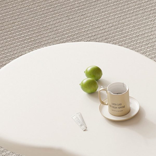 Modern Minimalist Cloud Elliptical Plate Acrylic Leather Coffee Table 2-Tier For Living Room - Image 9