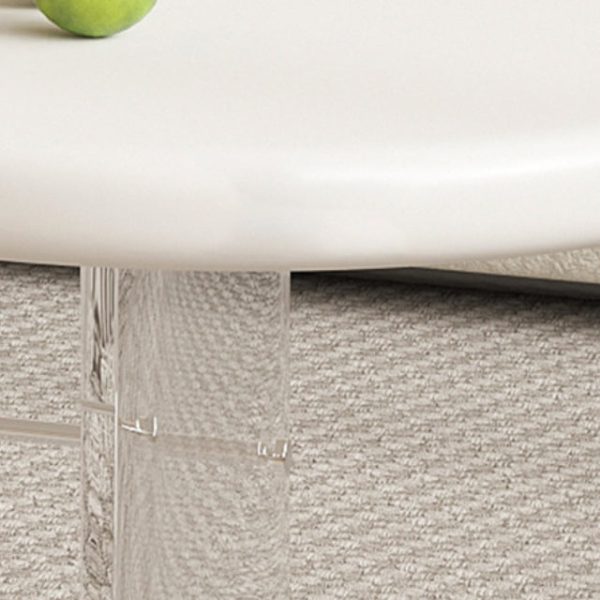 Modern Minimalist Cloud Elliptical Plate Acrylic Leather Coffee Table 2-Tier For Living Room - Image 11