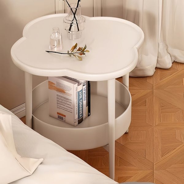 Contemporary Scandinavian Round Steel Plastic End Table 2-Tier For Living Room - Image 18