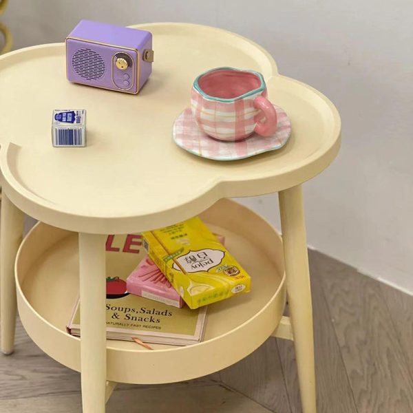 Contemporary Scandinavian Round Steel Plastic End Table 2-Tier For Living Room - Image 21