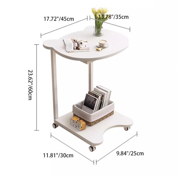 Contemporary Creative Removable C-Shape Board Iron Frame End Table 2-Tiers For Living Room - Image 4