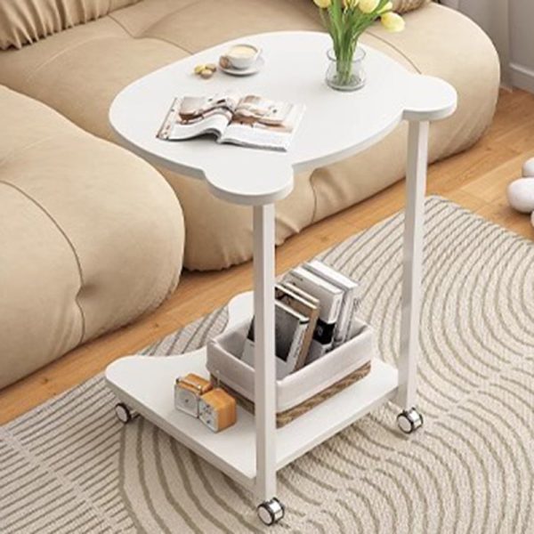 Contemporary Creative Removable C-Shape Board Iron Frame End Table 2-Tiers For Living Room - Image 2