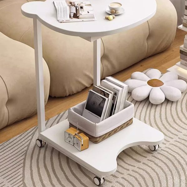 Contemporary Creative Removable C-Shape Board Iron Frame End Table 2-Tiers For Living Room - Image 8