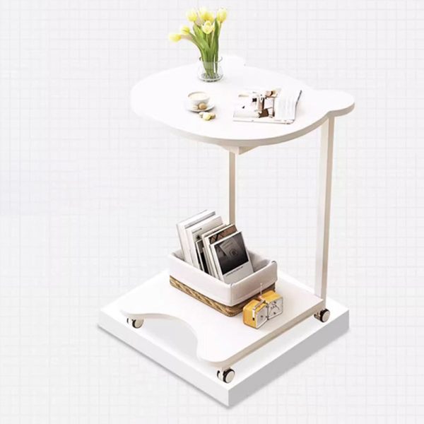 Contemporary Creative Removable C-Shape Board Iron Frame End Table 2-Tiers For Living Room - Image 13