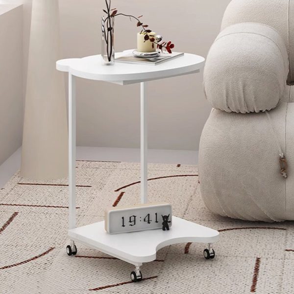 Contemporary Creative Removable C-Shape Board Iron Frame End Table 2-Tiers For Living Room - Image 10