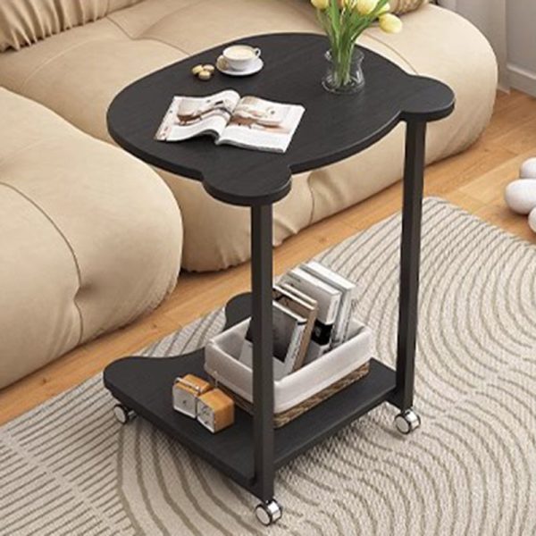 Contemporary Creative Removable C-Shape Board Iron Frame End Table 2-Tiers For Living Room - Image 3