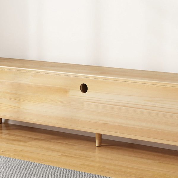 Modern Minimalist Rectangle Solid Wood Glass TV Stand 2-Drawer For Living Room - Image 7