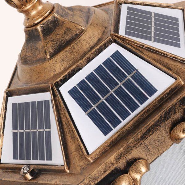 European Retro Die-Cast Aluminum Glass Solar Waterproof Outdoor Garden Landscape Column Light - Image 13