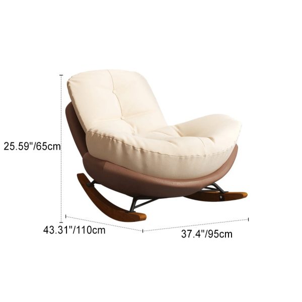 Contemporary Nordic Arc Velvet Upholstered Rocking Chair Backrest For Living Room - Image 4