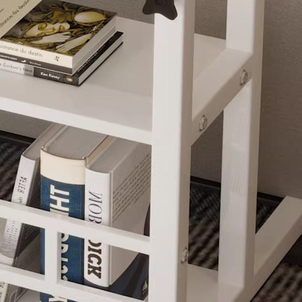 Modern Minimalist Rectangular Wood Iron End Table 3-Tier Height Adjustable For Study - Image 9