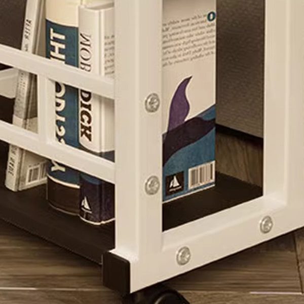 Modern Minimalist Rectangular Wood Iron End Table 3-Tier Height Adjustable For Study - Image 8
