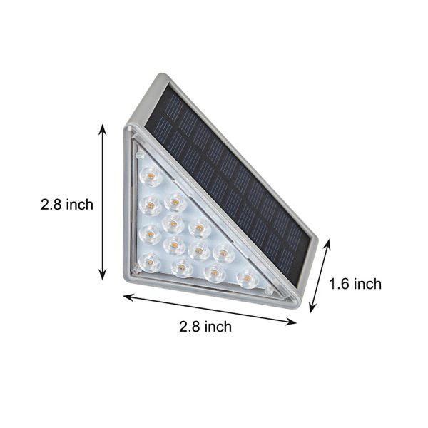 Triangle Automatic Charging Wire-Free Waterproof LED Solar Modern Step-Mounted Lights - Image 9