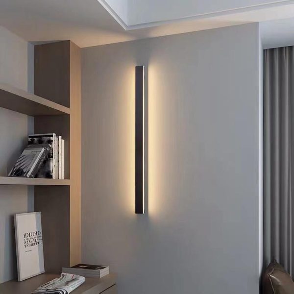 Waterproof Long Strip LED Wall Lamp Outdoor Wall Lights Black Porch Lights - Image 7